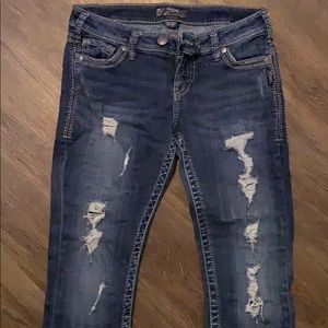 Silver Tuesday Skinny Distressed Jeans